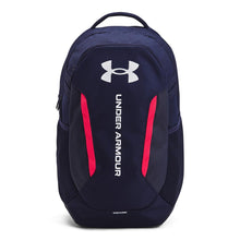 Load image into Gallery viewer, Under Armour Unisex-Adult Hustle 6.0 Backpack, (412) Midnight Navy/Midnight Navy/White, One Size Fits Most