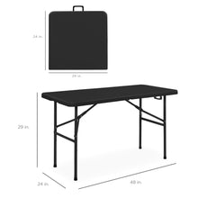 Load image into Gallery viewer, Best Choice Products 4ft Plastic Folding Table, Indoor Outdoor Heavy Duty Portable w/Handle, Lock for Picnic, Party, Camping - Black