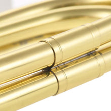 Load image into Gallery viewer, TUOREN Gold Bugle Cavalry Trumpet Brass Instrument for School Band Cavalry Beginner Military Orchestra W/Carrying Bag