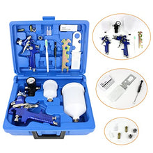 Load image into Gallery viewer, HVLP Air Gravity Spray Gun Set,2-Sprayer paint Gun,0.8mm 150ml & 1.4mm 600ml Auto Gravity Feed Painting with Locking Air Pressure Regulator Gauge Air Spray Nozzle Gun for Cake Decoration,Model Making