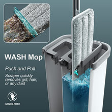 Load image into Gallery viewer, JOYMOOP Mop and Bucket with Wringer Set, Hands Free Flat Floor Mop and Bucket, with 3 Washable Microfiber Pads, Wet and Dry Use, Floor Cleaning System