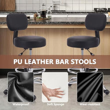 Load image into Gallery viewer, KLASIKA Drafting Swivel Chair with Back Support and Adjustable Footrest Rolling Stool, Multi-Purpose Office Desk Chair for Bar Kitchen Shop, Black