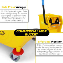 Load image into Gallery viewer, Simpli-Magic 79358 Commercial Mop Bucket with Side Press Wringer, 26 Quart, 14.75"L x 12.95"W x 19.95"H, Yellow