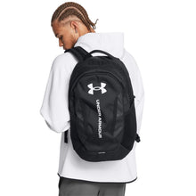 Load image into Gallery viewer, Under Armour Unisex-Adult Hustle 6.0 Backpack, (002) Black/Black/White, One Size Fits Most