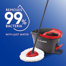 Load image into Gallery viewer, O-Cedar EasyWring Microfiber Spin Mop, Bucket Floor Cleaning System, Red, Gray, Standard