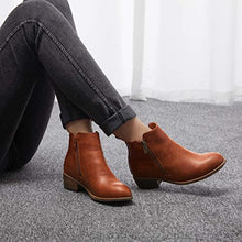 Load image into Gallery viewer, Jeossy Women's Ankle Boots, Fashion Low Heeled Winter Booties, 905-Yellow Brown, Size 8.5 US-Casual Short Boots (DJY905 Yellow Brown 08.5)