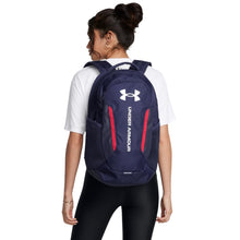 Load image into Gallery viewer, Under Armour Unisex-Adult Hustle 6.0 Backpack, (412) Midnight Navy/Midnight Navy/White, One Size Fits Most