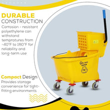 Load image into Gallery viewer, Simpli-Magic 79358 Commercial Mop Bucket with Side Press Wringer, 26 Quart, 14.75"L x 12.95"W x 19.95"H, Yellow
