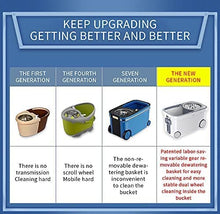 Load image into Gallery viewer, Michao Spin Mop Bucket Deluxe 360 Spinning Floor Cleaning System with 6 Microfiber Replacement Head Refills,62" Extended Handle,4X Wheel for Home Cleaning