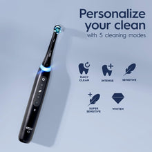 Load image into Gallery viewer, Oral-B iO Deep Clean + Whiten Rechargeable Electric Toothbrush with Visible Pressure Sensor, 2 Minute Timer, 5 Cleaning Settings, 1 iO5 Limited, 3 Toothbrush Heads, Travel Case & Refill Holder, Black