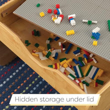 Load image into Gallery viewer, KidKraft Reversible Wooden Activity Table with Board with 195 Building Bricks – Gray & Natural, Gift for Ages 3+