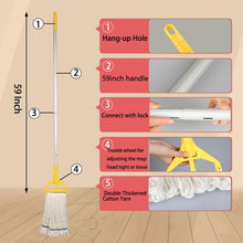 Load image into Gallery viewer, OFO Loop-End String Mop, Heavy Duty Commercial Industrial Mop with Extra Mop Head Replacement, 59 inch Handle for Floor Cleaning