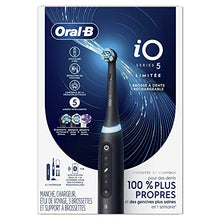 Load image into Gallery viewer, Oral-B iO Deep Clean + Whiten Rechargeable Electric Toothbrush with Visible Pressure Sensor, 2 Minute Timer, 5 Cleaning Settings, 1 iO5 Limited, 3 Toothbrush Heads, Travel Case & Refill Holder, Black