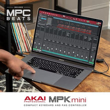 Load image into Gallery viewer, AKAI Professional MPK Mini MK3 - 25 Key USB MIDI Keyboard Controller With 8 Backlit Drum Pads, 8 Knobs and Music Production Software Included