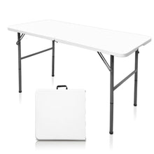 Load image into Gallery viewer, Gocamptoo Folding Table,4ft Indoor Outdoor Heavy Duty Portable Folding Square Plastic Dining Table w/Handle, Lock for Picnic, Party, Camping (4 FT) …