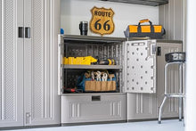 Load image into Gallery viewer, Suncast Indoor/Outdoor Resin Single-Drawer Storage Cabinet, Platinum Metallic