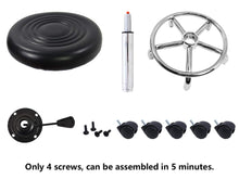 Load image into Gallery viewer, KKTONER PU Leather Modern Round Rolling Stool with Footrest Height Adjustable Spa Drafting Salon Tattoo Work Massage Stools Task Chair Small (Black)