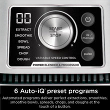 Load image into Gallery viewer, Ninja SS351 Foodi Power Blender & Processor System 1400 WP Smoothie Bowl Maker & Nutrient Extractor* 6 Functions for Bowls, Spreads, Dough & More, smartTORQUE, 72-oz.** Pitcher & To-Go Cups, Silver