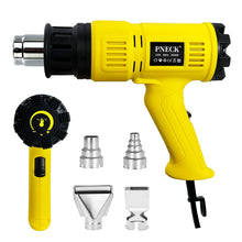 Load image into Gallery viewer, PNECK 2000W Heavy Duty Heat Gun Kit, Variable Temperature 140°F-1202°F, 4 Nozzles, Yellow,P-305