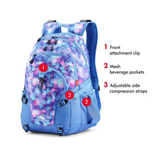 Load image into Gallery viewer, High Sierra Loop Backpack, Travel, or Work Bookbag with tablet sleeve, One Size, Shine Blue/Lapis