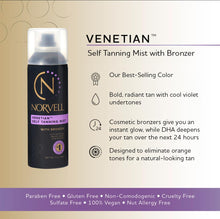 Load image into Gallery viewer, Norvell Venetian Sunless Self Tanning Mist - Airbrush Spray Solution with Bronzer for Instant Sun Kissed Glow, 7 fl.oz.