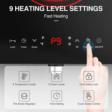 Load image into Gallery viewer, VBGK Electric Cooktop,110V 2400W Electric Stove Top with Knob Control,9 Power Levels, Kids Lock & Timer,LED touch control,Overheat Protection Electric stove,24 Inch desktop 2 burner