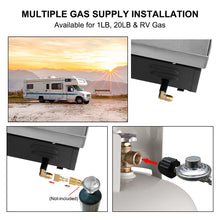 Load image into Gallery viewer, Camplux Propane Gas Griddle Grill, 15,000 BTU Griddle Grill Combo, Portable Camping Griddle Station 17 Inches with 20 lb and RV Regulator for Camping, RV Picnic and Tailgating