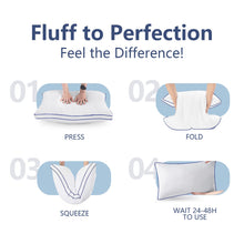 Load image into Gallery viewer, HARNY Bed Pillows for Sleeping, Queen Size Set of 2, Luxury Soft Hotel Quality and Supportive Down Alternative Microfiber for Back, Stomach or Side Sleepers, Relief Neck Head and Shoulder Pain