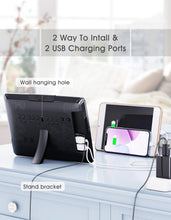 Load image into Gallery viewer, Digital Wall Clock, 11.5" Extra Large Display Calendar Alarm Day Clock with Date and of Week, Temperature,2 USB Chargers,3 Alarms, 5 Dimmer& 12/24Hr LED Desk for Office, Living Room, Bedroom, Elderly