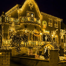 Load image into Gallery viewer, kemooie 500 LED Christmas String Lights, 164FT 8 Lighting Mode with Memory Plug in Green Wire Waterproof Lights, for Outdoor Birthday Christmas Wedding Party Garden Balcony Decorations (Warm White)