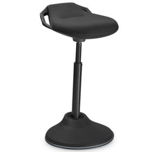 Load image into Gallery viewer, SONGMICS Standing Desk Chair, Adjustable Ergonomic Standing Stool, 23.6-33.3 Inches, Swivel Sitting Balance Chair, Fabric Upholstery, Anti-Slip Bottom Pad, Ink Black UOSC02BK