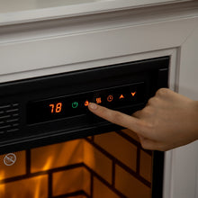 Load image into Gallery viewer, HOMCOM 31" Electric Fireplace with Dimmable Flame Effect and Mantel, Freestanding Space Heater with Log Hearth and Remote Control, 1400W, White