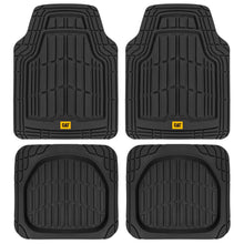 Load image into Gallery viewer, Cat® ToughRide™ Heavy-Duty 4 Piece Rubber All Season Floor Mats for Car Truck Van SUV, Black - Premium Trim to Fit Car Floor Mat, All Weather Deep Dish Automotive Floor Mats, Total Dirt Protection
