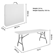 Load image into Gallery viewer, COSCO Fold-in-Half Banquet Table w/Handle, 6ft, White