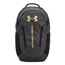 Load image into Gallery viewer, Under Armour Unisex-Adult Hustle 6.0 Backpack, (005) Black Full Heather/Black/Metallic Gold, One Size Fits Most