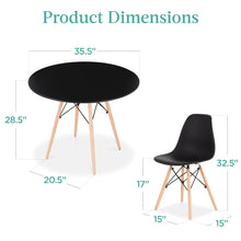 Load image into Gallery viewer, Best Choice Products 5-Piece Dining Set, Compact Mid-Century Modern Table & Chair Set for Home, Apartment w/ 4 Chairs, Plastic Seats, Wooden Legs, Metal Frame - Black/Oak