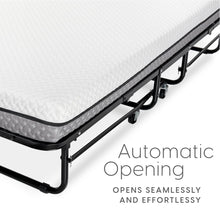 Load image into Gallery viewer, Milliard Deluxe Diplomat Folding Bed – Twin Size - with Luxurious Memory Foam Mattress and a Super Strong Sturdy Frame – 75” x 38