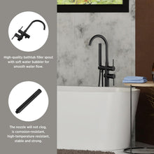 Load image into Gallery viewer, FGKQ Free Standing Tub Faucet Matte Black Floor Mounted Bathroom Bathtub Faucet Set with Hand Shower, 2 Handle Tub Filler