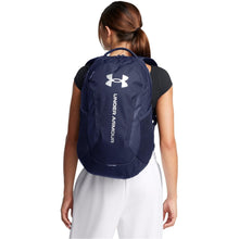 Load image into Gallery viewer, Under Armour Unisex-Adult Hustle 6.0 Backpack, (411) Midnight Navy/Midnight Navy/Metallic Silver, One Size Fits Most