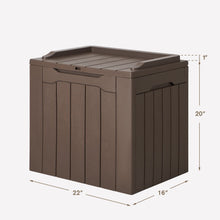 Load image into Gallery viewer, JUMMICO 31 Gallon Resin Deck Box Waterproof Indoor Outdoor Storage Boxes for Patio Furniture Cushions and Garden Tools (Brown)