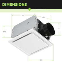 Load image into Gallery viewer, Homewerks 7140-50 Bathroom Fan Ceiling Mount Exhaust Ventilation, 1.0 Sones, 50 CFM, White