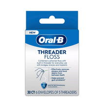 Load image into Gallery viewer, Oral-B Glide Threader Floss, 30-Count (Pack of 6)