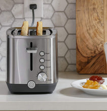 Load image into Gallery viewer, GE 2 Slice Stainless Steel Toaster, Extra Wide Slots for Toasting Bagels, Breads, Waffles & More, 7 Adjustable Shade Settings, Removable Crumb Tray, Countertop Kitchen Essentials, 850 Watts