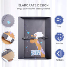 Load image into Gallery viewer, EGREE Baby Portable Folding Diaper Changing Station with Wheels, Adjustable Height Mobile Nursery Organizer with Safety Belt & Large Storage Racks, Newborns & Infant, Gray 1 Count (Pack of 1)