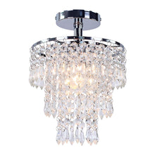 Load image into Gallery viewer, FRIXCHUR Small Crystal Chandelier Led Crystal Ceiling Lights 3 Tiers Crystal Raindrops Chandelier Pendant Lighting Fixture Decoration for Bedroom Hallway Living Room,Chrome,E26