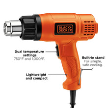 Load image into Gallery viewer, BLACK+DECKER Heat Gun, Corded, Dual Heat Settings up to 1000 Degrees, 1350 Watt (HG1300)