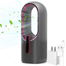 Load image into Gallery viewer, KONSIDEN Desk Fan Bladeless, 11.8 Inch Office Fan Small, Quiet, 3 Speed Adjustment, Touch Control, Easy to Clean, Desk Fans Small Quiet, Ideal for Office, Living Room, Bedroom