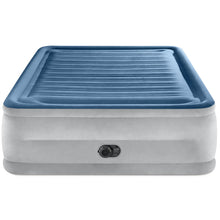 Load image into Gallery viewer, Intex: Dura-Beam Deluxe Comfort-Plush Air Mattress - 22" Queen Blue - Built-in Electric Pump, Durable Fiber-Tech, Carry Bag Included, 600lb Capacity