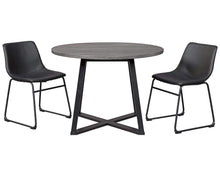 Load image into Gallery viewer, Signature Design by Ashley Centiar Mid Century Round Dining Room Table with Metal Legs, Gray & Black