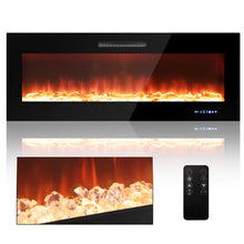 Load image into Gallery viewer, Tangkula 50 Inches Electric Fireplace Insert, Reccessed and Wall Mounted 5,000 BTU Electric Fire Place,with 2 Heat Settings, 0.5-12H Timer, Dual Control, 9 Flame Colors & 5 Flame Brightness